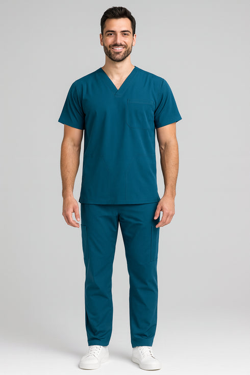 Men's V-Neck Utility Scrub – Multi-Pocket